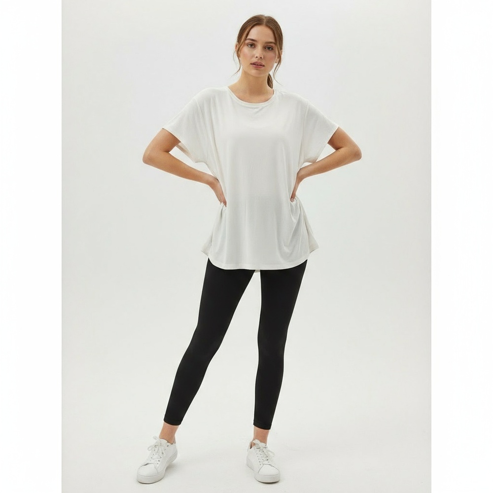 Athleta Tee Women's Size‎ XL Off White Air Out Cinch Cloudlight Fabric NWT